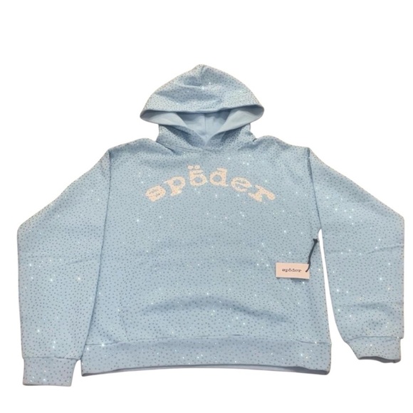 SP5DER VVS Light Blue Hoodie New - Picture 1 of 6